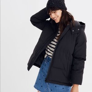 Madewell Quilted Puffer Parka in Black, XS